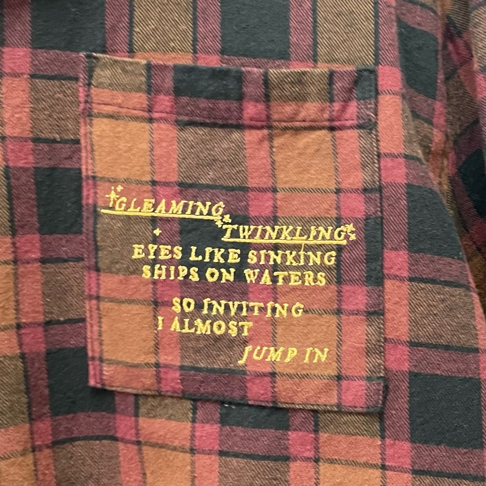 Taylor Swift Evermore Album Plaid Pajama Set I Almost Jumped In Flannel Sz Large - Picture 7 of 16